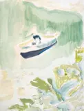 Cyril's Bay by Peter Doig, Giclée print in colours with screenprinted varnish, sold Oct 2024