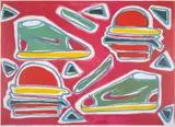 Cheese Burger Deluxe by Katherine Bernhardt, Lithograph printed in colours, sold Oct 2024