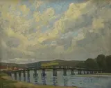 Old Shoreham Bridge by Ethel L Rawlins, oil on canvas, sold Jan 2025