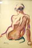 Study of a nude woman by Adrian Allinson, pastel, sold Jan 2025