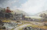 Cottages at Towyn, Nr. Barmouth by William Henry Mander, oil on canvas, sold Jan 2025