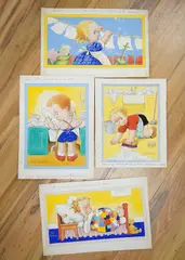 Humorous children to by Reg Maurice, watercolor, sold Jan 2025
