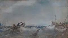 Fishing boat leaving the harbour by Edwin Hayes, watercolour, sold Jan 2025