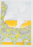 A folio of six colour lithographs to include: Golda Meir by Martin Wiener, pencil, offered Jan 2025