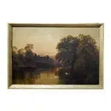 River landscape with swans by Arthur Wynne, oil on canvas, sold Jan 2025