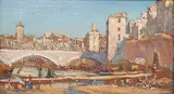 View of Gerona by Arthur Trevor Haddon, oil on board, sold Jan 2025