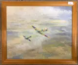 91 sqdn: 1941 by Frederick T. Searle, oil on board, sold Jul 2025