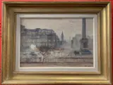 Trafalgar Square in November by Ian Houston, oil on board, sold Jul 2025