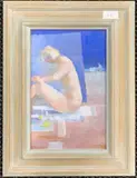 Dejeuner Le Sand La Femme by Terry Bestwick, gouache on board, sold Jul 2025