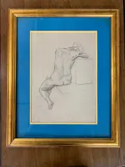 Nude Study by Peter Markham Scott, pencil on paper, sold Jul 2025