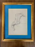 Nude Study by Peter Markham Scott, pencil on paper, sold Jul 2025