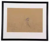 Heron in the reeds by Stefan Bonsch, 2017, pencil, sold Jul 2025