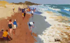Busy Beach by Donald McIntyre, acrylic, sold Nov 2025