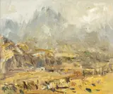 Tryfan Yn Y Gaeaf / Tryfan in Winter by Gareth Parry, oil on canvas, sold Nov 2025