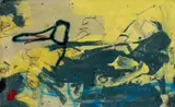 Skyscape, Blue & Yellow by Neale Howells, mixed media on wood, sold Nov 2025