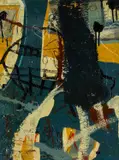 Black Ship by Neale Howells, mixed media on wood, sold Nov 2025