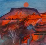 The Red Hill by Bert Isaac, 1997, watercolor, sold Nov 2025