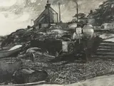 Moelfre by Selwyn Jones, 1996, pencil and gouache, sold Nov 2025