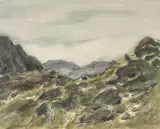 Above Bethesda by Kyffin Williams, pencil and watercolour, sold Nov 2025