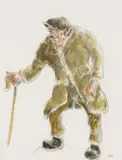 Untitled by Kyffin Williams, watercolour and pencil, sold Nov 2025