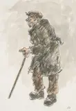 Untitled by Kyffin Williams, pencil and watercolour, sold Nov 2025