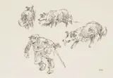 Untitled by Kyffin Williams, ink, sold Nov 2025