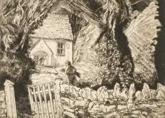 Capel-y-Ffin by Edgar Holloway, 1991, etching, sold Nov 2025