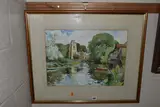 Hemingford grey a river landscape with church by Edward Wesson, pencil, sold Jun 2023