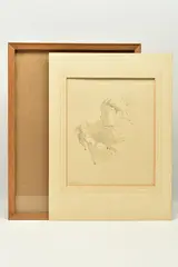 Portrait of a young girl by Robin Guthrie, ink on paper, sold Jun 2023