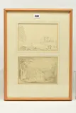The first depicts a river landscape by Anthony Devis, pencil, sold May 2023
