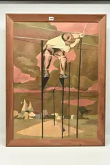 Stilted man by Clive Kidder, 1952, oil on canvas, sold May 2023