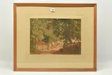 Farmyard landscape by Robert Hills, 1821, watercolour on paper, sold May 2023