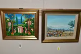 A market scene by Galland Semerand, oil on canvas, sold May 2023
