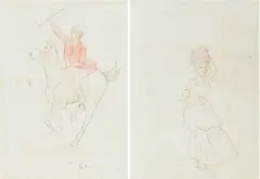 Where Are You Going To My Pretty Maid? by Randolph Caldecott, Pen and ink, and watercolour, sold Mar 2023