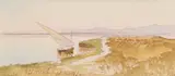 A view on the NileIndistinctly inscribed and dated G*zkir Eddomarie* 25 Jan by Edward Lear, Watercolour, sold Mar 2023
