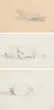 Study of a covered boat by Edward Duncan, pencil, offered Mar 2023