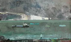 Old Harry Rocks by Frederick Cuming, Oil on board, sold Dec 2022