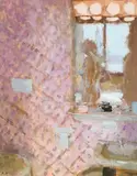 Bathroom Mirror by Bernard Dunstan, Oil on board, sold Dec 2022