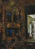Evening of La Boheme at the English National Opera by Tom Coates, Oil on canvas, sold Dec 2022