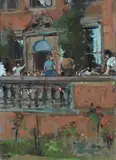 The recital Signed with monogram by Tom Coates, Oil on board, sold Dec 2022