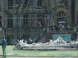 Outside the Louvre by Tom Coates, Oil on canvasboard, sold Dec 2022