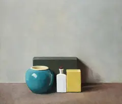 Reflecting Objects by Paul Riley, Oil on canvas, sold Dec 2022