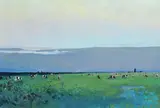 Evening and the Cattle Marsh Signed and dated Chatten 1982 by Geoffrey Chatten, Oil on canvas, sold Dec 2022