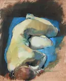 Reclining female nude Signed Gardner by Alexandra 'Sandie' Gardner, Oil on canvasboard, sold Dec 2022