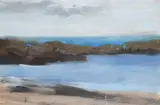 Blue Sea by Annabel Gault, Oil on canvasboard, sold Dec 2022