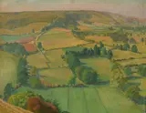 View from Hod Hill by Henry Lamb, Oil on canvas, sold Dec 2022