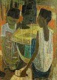 Three figures by Tay Chee Toh, oil on board,, sold Dec 2014