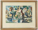 Summer Cottages by Harry Lowe, watercolor, sold Jun 2024
