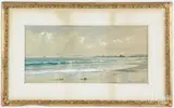 coastal scene by Edmond Darch Lewis, watercolor and gouache, sold Jun 2024