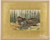 landscape with horse drawn cart by Willem de Zwart, watercolor, sold Jun 2024